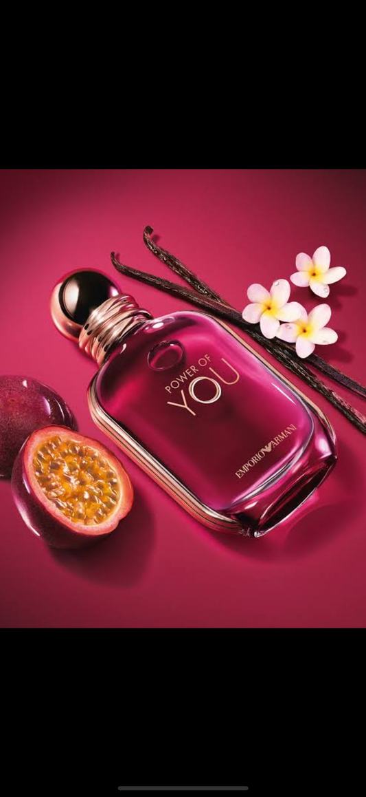 Power Of You by Giorgio Armani is a Floral Fruity Gourmand fragrance for women. This is a new fragrance. Power Of You was launched in 2026. Power Of You was created by Nisrine Bouazzaoui Grillié and Nadège Le Garlantezec. Top notes are Passionfruit, Bitte